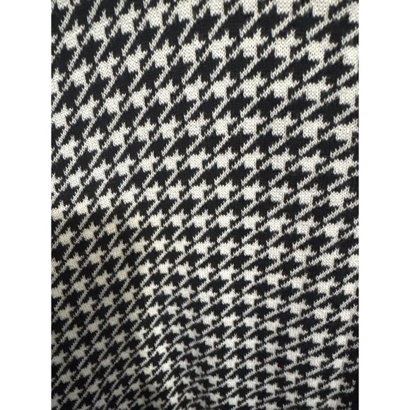 Lands End Womens Houndstooth Cardigan 2X 100% Supima Cotton Black & White Long S - Picture 3 of 4